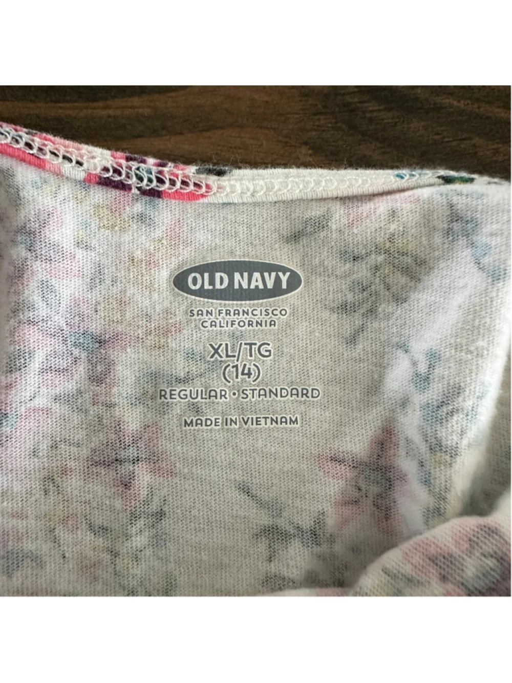 Girls Old Navy Floral Dress Size 14 XL Pink White Long Sleeve Casual